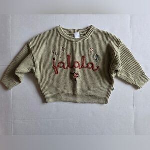 Modern Moments Baby Holiday Sweater 12 Months Fa La La Embroidered Knit Pullover